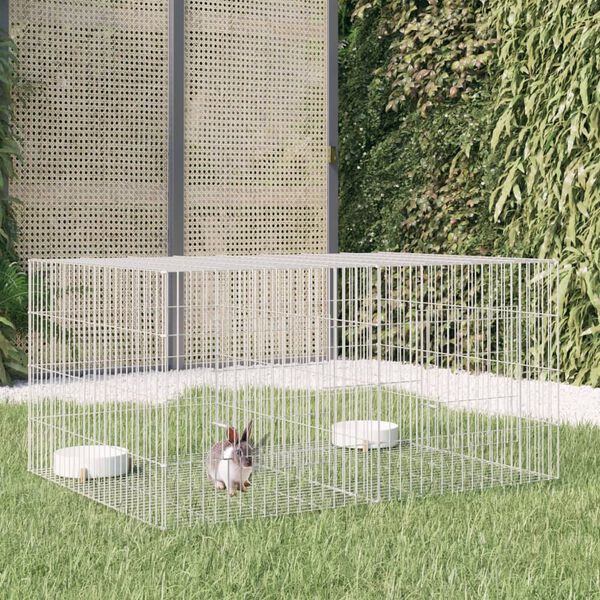 vidaXL Cage à lapin 2 panneaux 110x79x54 cm Fer galvanisé