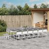 vidaXL Ensemble &agrave; manger de jardin avec coussins 17pcs blanc textil&egrave;ne