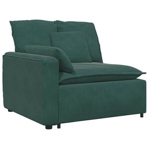 vidaXL Module d'extr&eacute;mit&eacute; d'accoudoir de canap&eacute; modulaire avec coussins vert fonc&eacute; 100 cm