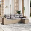 vidaXL Salon de jardin avec coussins 5pcs m&eacute;lange beige r&eacute;sine tress&eacute;e