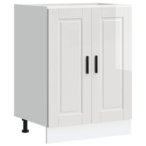 vidaXL Armoire de cuisine Porto blanc brillant bois ing&eacute;nierie