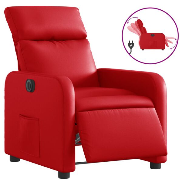 vidaXL Fauteuil inclinable &eacute;lectrique Rouge Similicuir