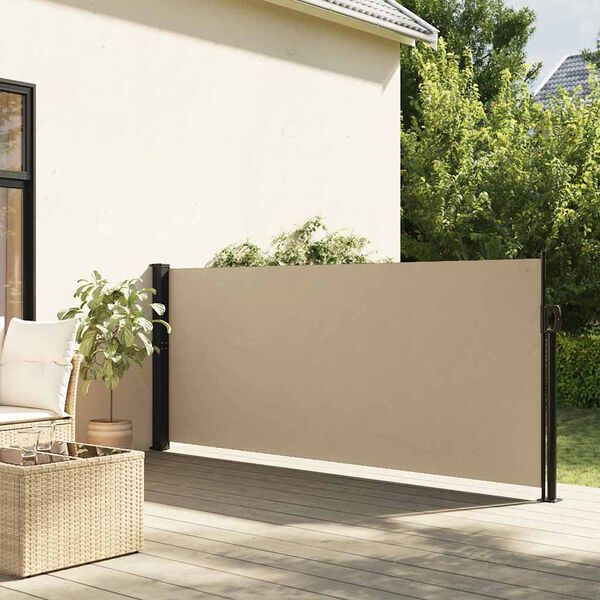 vidaXL Auvent latéral rétractable beige 140x600 cm