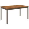 vidaXL Table de d&icirc;ner de jardin Naturel et caf&eacute; 141 x 80,5 x 75 cm