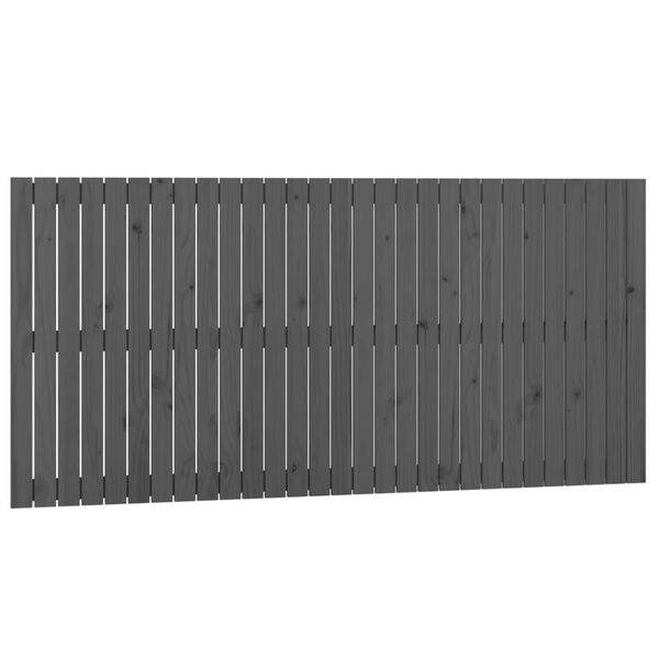 vidaXL T&ecirc;te de lit murale Gris 185x3x90 cm Bois massif de pin