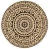 vidaXL Tapis fait &agrave; la main Jute avec imprim&eacute; marron fonc&eacute; 120 cm