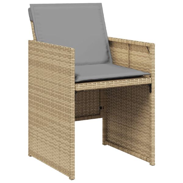 vidaXL Chaises de jardin avec coussins lot de 4 m&eacute;lange beige
