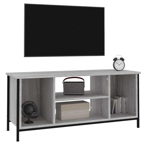 vidaXL Meuble TV sonoma gris 102x35x45 cm bois d'ing&eacute;nierie