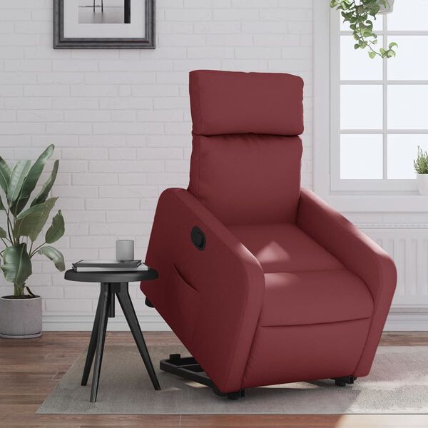 vidaXL Fauteuil inclinable Rouge bordeaux Similicuir