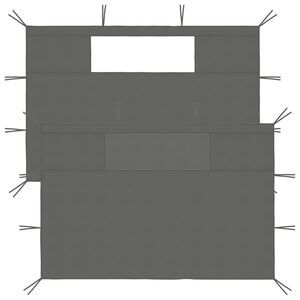 vidaXL Parois lat&eacute;rales de belv&eacute;d&egrave;re avec fen&ecirc;tres 2 pcs Anthracite