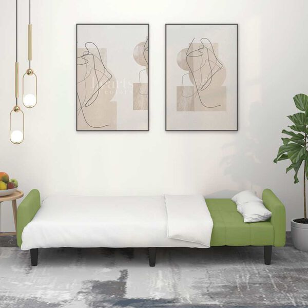 vidaXL Canap&eacute;-lit &agrave; 2 places vert clair velours