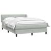 vidaXL Sommier &agrave; lattes de lit et matelas gris clair 140x210cm velours