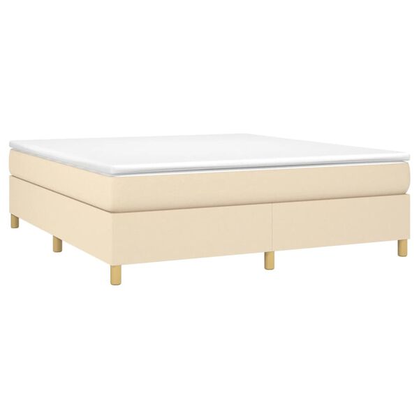 vidaXL Sommier &agrave; lattes de lit avec matelas Cr&egrave;me 160x200 cm Tissu