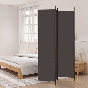 vidaXL Cloison de s&eacute;paration 3 panneaux Marron 150x220 cm Tissu