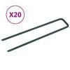 vidaXL Clous pour gazon artificiel 20 pcs Forme de U Fer