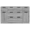 vidaXL Ensemble de buffets 3 pcs Sonoma gris Bois d'ingénierie