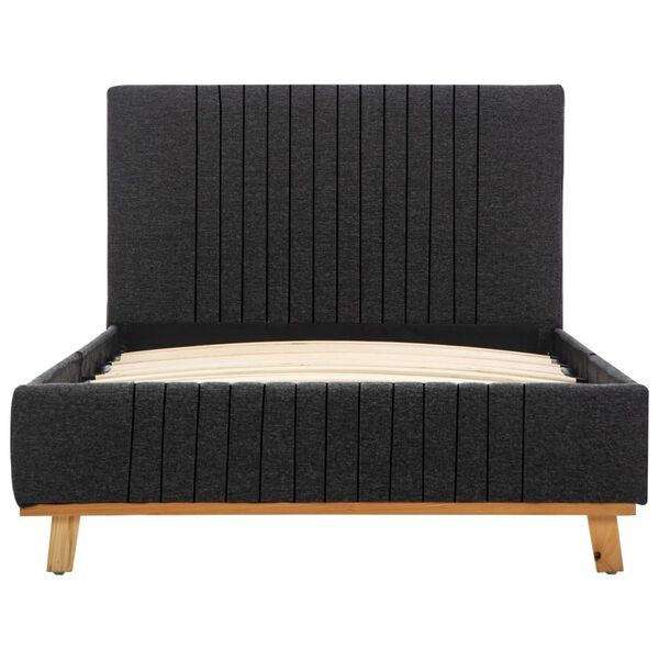 vidaXL Cadre de lit sans matelas gris fonc&eacute; tissu 90x200 cm