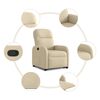 vidaXL Fauteuil inclinable Crème Tissu