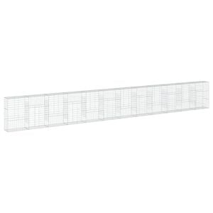 vidaXL Panier gabion avec couvercle 1200x50x150 cm fer galvanis&eacute;