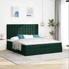 vidaXL Cadre de lit ottoman avec matelas vert fonc&eacute; 200x200 cm velours