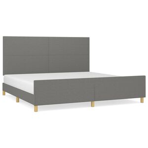 vidaXL Cadre de lit sans matelas gris fonc&eacute; 200x200 cm tissu