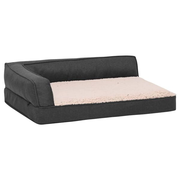 vidaXL Matelas de lit ergonomique pour chien 90x64 cm Gris fonc&eacute;