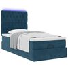 vidaXL Cadre de lit ottoman avec matelas bleu fonc&eacute; 90x190 cm velours