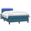 vidaXL Sommier &agrave; lattes de lit et matelas et LED bleu fonc&eacute; 120x210cm velours