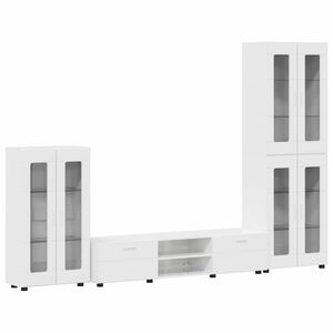 vidaXL Ensemble meuble TV avec tiroir FLORIN 3 pcs Blanc brillant