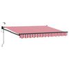 vidaXL Auvent r&eacute;tractable &eacute;lectrique Rouge et Blanc 3,5 x 2,5 m