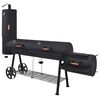 vidaXL Barbecue au charbon de bois avec &eacute;tag&egrave;re inf&eacute;rieure Noir XXXL