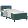 vidaXL Lit &agrave; ressort LED avec matelas Vert fonc&eacute; 100 x 200 cm Velours