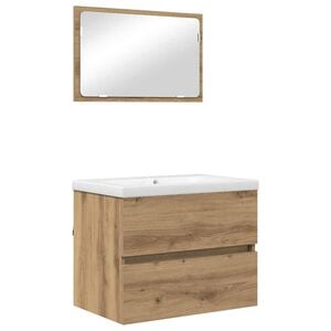 vidaXL Ensemble de mobilier de salle de bain 3 pc Ch&ecirc;ne artisanal