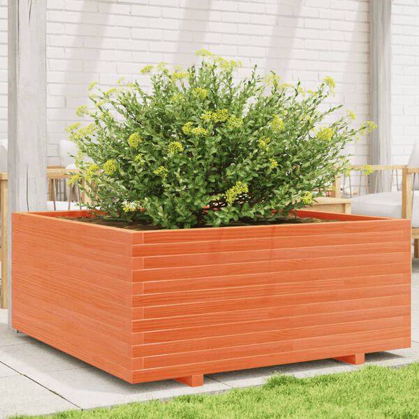 vidaXL Jardini&egrave;re cire marron 110x110x49,5 cm bois de pin massif