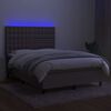 vidaXL Sommier &agrave; lattes de lit et matelas et LED Taupe 140x190cm Tissu
