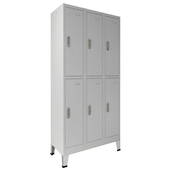 vidaXL Armoire &agrave; casiers Gris 45 x 90 x 180 cm