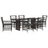 vidaXL Ensemble de repas ext&eacute;rieur 7 pc Noir polyrotin