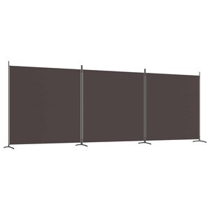 vidaXL Cloison de s&eacute;paration 3 panneaux Marron 525x180 cm Tissu