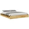 vidaXL Cadre de lit sans matelas 140x200 cm bois massif de chêne