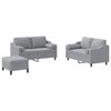 vidaXL Ensemble de canap&eacute;s 3 pcs coussins gris clair tissu