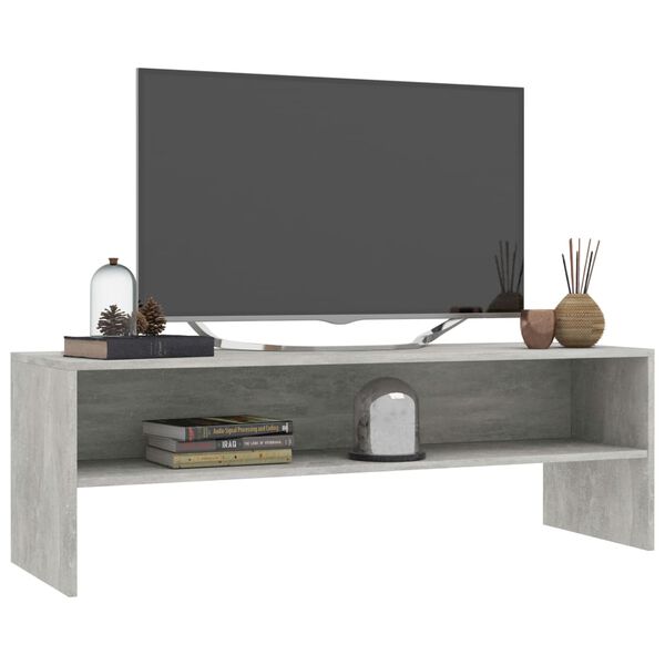 vidaXL Meuble TV Gris béton 120x40x40 cm Bois d'ingénierie