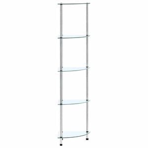vidaXL &Eacute;tag&egrave;re 5 niveaux Transparent 30x30x130 cm Verre tremp&eacute;