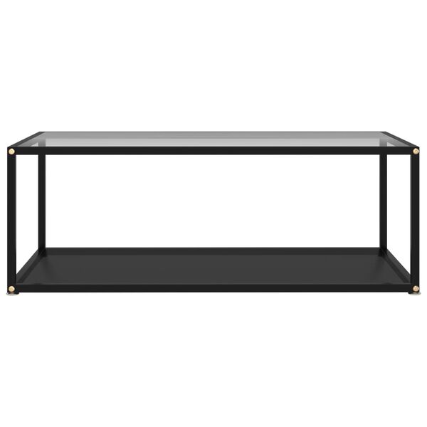 vidaXL Table basse Transparent et noir 100x50x35 cm Verre tremp&eacute;