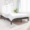 vidaXL Cadre de lit sans matelas gris 140x190 cm bois de pin massif