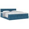 VidaXL Cadre de lit ottoman avec matelas bleu fonc&eacute; 160x200 cm velours