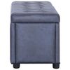 vidaXL Pouf de rangement 87,5 cm Gris Similicuir daim