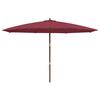 vidaXL Parasol de jardin avec m&acirc;t en bois rouge bordeaux 400x273 cm