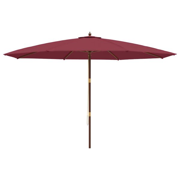 vidaXL Parasol de jardin avec m&acirc;t en bois rouge bordeaux 400x273 cm