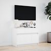 vidaXL Meuble TV avec LED blanc 91x34x61 cm bois d'ing&eacute;nierie