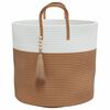vidaXL Panier de rangement marron et blanc &Oslash;40x35 cm coton